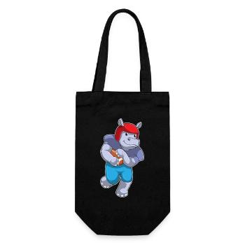 Hippopotamus American Football Sports - Gift Bag for Bottles - black - Front