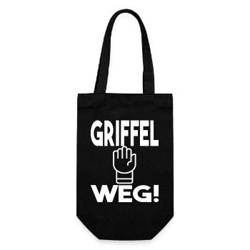 Schwäbisch Schwaben Griffel weg - Geschenkbeutel für Flaschen - Schwarz - Vorne