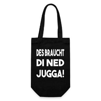 Schwäbisch Schwaben Schwabe Braucht di ned jugga - Geschenkbeutel für Flaschen - Schwarz - Vorne