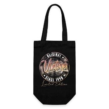 1990 Year of birth Birthday Vintage - Gift Bag for Bottles - black - Front