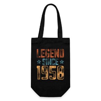 1958 Born Year of birth Birthday - Gift Bag for Bottles - black - Front