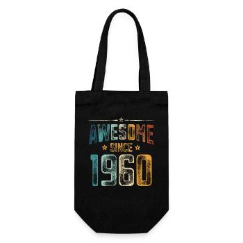 1960 Naissance Anniversaire Année de naissance - Sac à bouteille - noir - Devant