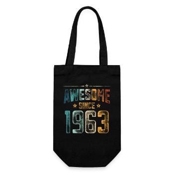 1963 Naissance Anniversaire Année de naissance - Sac à bouteille - noir - Devant