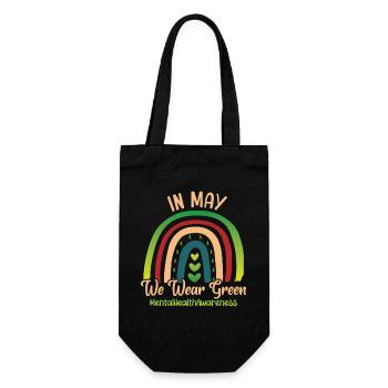 In May We Wear Green Mental Health - Geschenkbeutel für Flaschen - Schwarz - Vorne