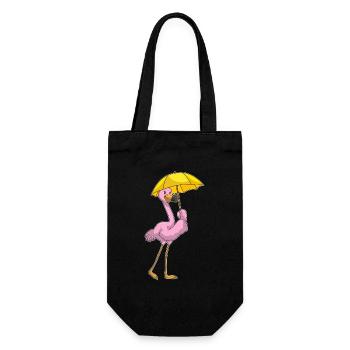 Flamingo Umbrella - Gift Bag for Bottles - black - Front