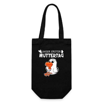 Muttertag - erster Muttertag Geschenk - Geschenkbeutel für Flaschen - Schwarz - Vorne