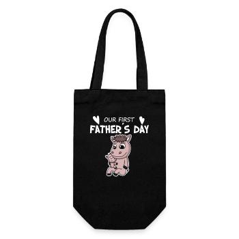 Vatertag - erster Vatertag Geschenk - Geschenkbeutel für Flaschen - Schwarz - Vorne