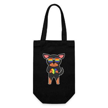 LGBT Dog Lancashire Heeler Rainbow - Gift Bag for Bottles - black - Front