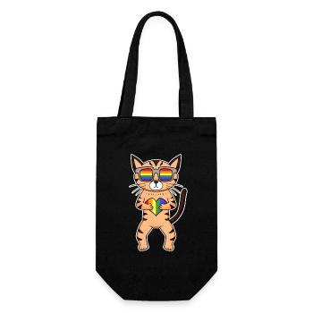 Chat LGBT Maine Coon Rainbow - Sac à bouteille - noir - Devant