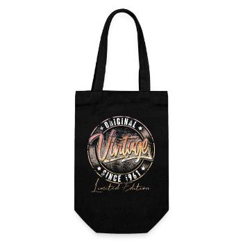 1961 Year of birth Birthday Vintage - Gift Bag for Bottles - black - Front