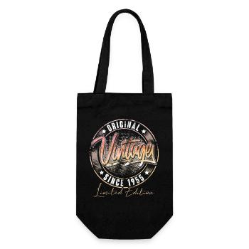 1955 Geburtsjahr Geburtstag Vintage - Geschenkbeutel für Flaschen - Schwarz - Vorne