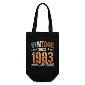1983 Année de naissance Anniversaire Année de construction Millésime - Sac à bouteille - noir - Devant