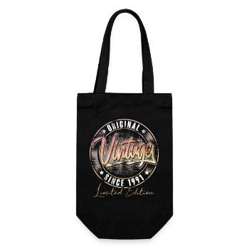 1991 Year of birth Birthday Vintage - Gift Bag for Bottles - black - Front