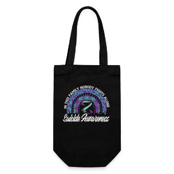 Prévention du suicide Nous portons du violet turquoise - Sac à bouteille - noir - Devant