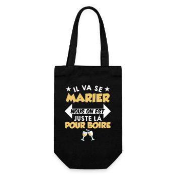 Humour EVG Cadeau Futur Marié Garçon Mariage Team - Sac à bouteille - noir - Devant
