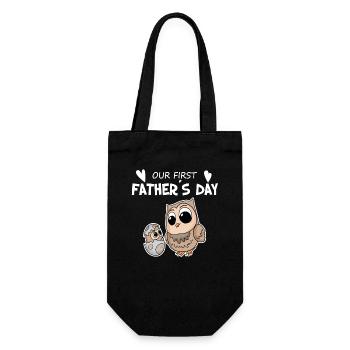 Father's Day Gift - Our First Father's Day - Gift Bag for Bottles - black - Front