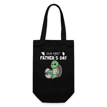 Father's Day Gift - Our First Father's Day - Gift Bag for Bottles - black - Front