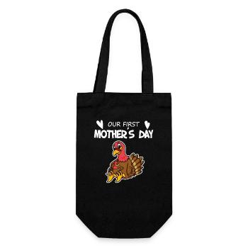 Cadeau de fête des mères - Notre première fête des mères - Sac à bouteille - noir - Devant