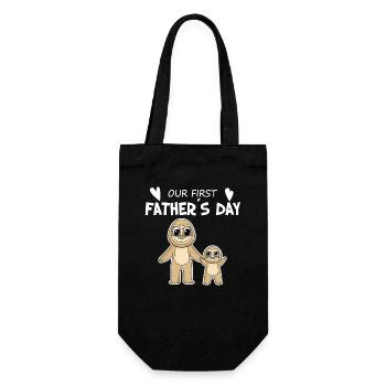 Father's Day Gift - Our First Father's Day - Gift Bag for Bottles - black - Front