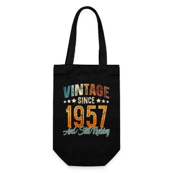 1957 Année de naissance Anniversaire Année de construction Millésime - Sac à bouteille - noir - Devant