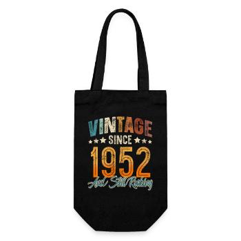 1952 Geburtsjahr Geburtstag Baujahr Vintage - Geschenkbeutel für Flaschen - Schwarz - Vorne