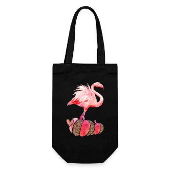 Automne Flamant Rose Citrouille Thanksgiving - Sac à bouteille - noir - Devant