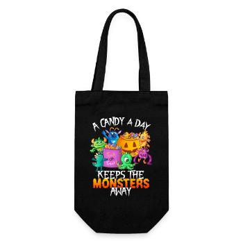 One Candy Per Day Keeps The Montser Far Halloween - Gift Bag for Bottles - black - Front