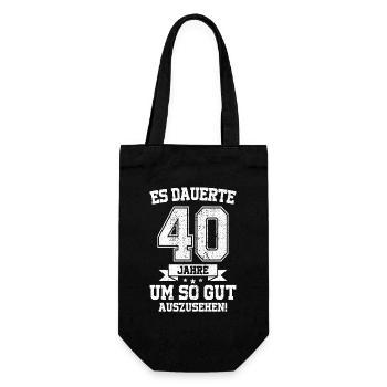 Es Dauerte 40 Jahre Gut Auszusehen 40. Geburtstag - Geschenkbeutel für Flaschen - Schwarz - Vorne