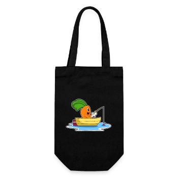 Karotte Angler Angelrute Angeln - Geschenkbeutel für Flaschen - Schwarz - Vorne