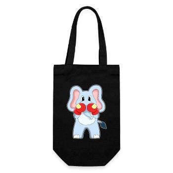 Elefant Boxer Boxhandschuhe Boxen - Geschenkbeutel für Flaschen - Schwarz - Vorne