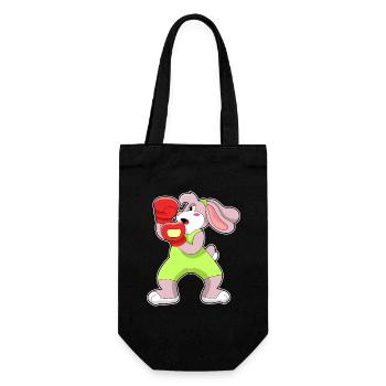 Hase Boxer Boxhandschuhe Boxen - Geschenkbeutel für Flaschen - Schwarz - Vorne
