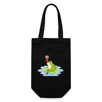 Lustiger Frosch  - Geschenkbeutel für Flaschen - Schwarz - Vorne