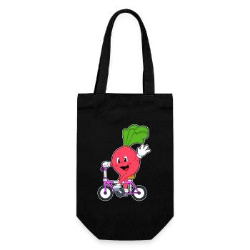 Radieschen Fahrrad - Geschenkbeutel für Flaschen - Schwarz - Vorne