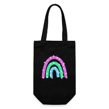 Polysexual Glitzer Regenbogen - Geschenkbeutel für Flaschen - Schwarz - Vorne