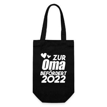 Oma 2022 - Werdende Oma 2022 - Geschenkbeutel für Flaschen - Schwarz - Vorne