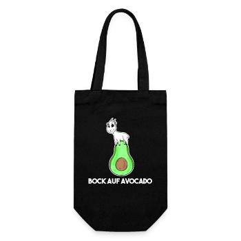 Bock auf Avocado - Ziege Ziegenbock - Geschenkbeutel für Flaschen - Schwarz - Vorne