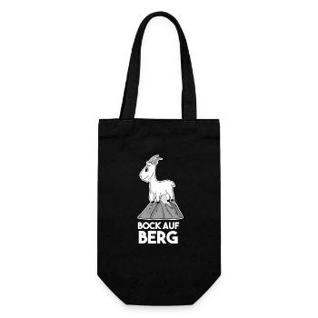 Bock auf Berge - Ziege Ziegenbock - Geschenkbeutel für Flaschen - Schwarz - Vorne