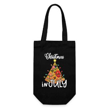 Pizza Christmas in July - Gift Bag for Bottles - black - Front