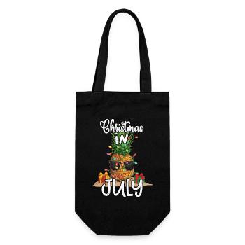 Pineapple Christmas In July Tropical - Gift Bag for Bottles - black - Front