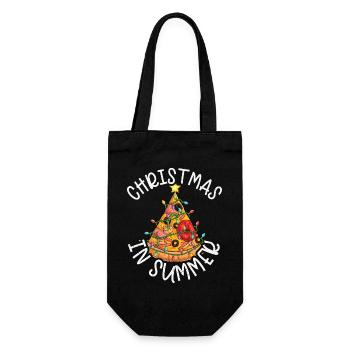 Pizza Christmas In Summer Tropical - Gift Bag for Bottles - black - Front