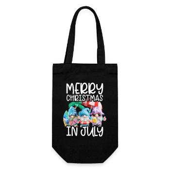 Elves Merry Christmas In July Tropical - Gift Bag for Bottles - black - Front