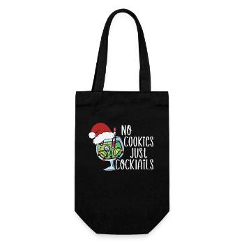 Christmas Cocktail No Cookies Tropical - Gift Bag for Bottles - black - Front