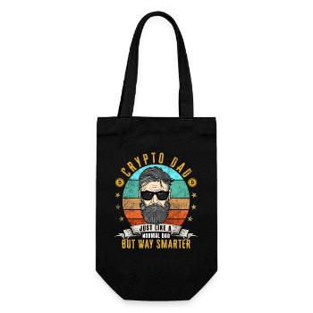 Bitcoin Crypto Dad wie ein normaler Dad - Geschenkbeutel für Flaschen - Schwarz - Vorne