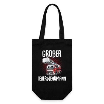 Großer Bruder Großer Feuerwehrmann - Geschenkbeutel für Flaschen - Schwarz - Vorne