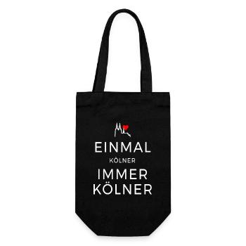 Köln Einmal Kölner Immer Kölner Karneval Kölsch - Geschenkbeutel für Flaschen - Schwarz - Vorne