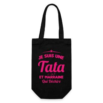 Je Suis Une Tata et Marraine Qui Déchire - Sac à bouteille - noir - Devant