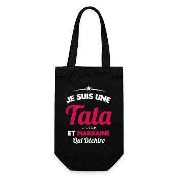 Je Suis Une Tata et Marraine Qui Déchire - Sac à bouteille - noir - Devant
