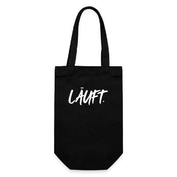 Läuft Joggen Laufen Running Training Fitness Lauf - Geschenkbeutel für Flaschen - Schwarz - Vorne