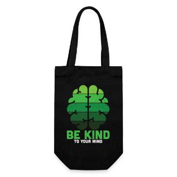 Be Kind To Your Mind Green Mental Health - Gift Bag for Bottles - black - Front