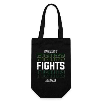 Nobody Fights Alone Green Mental Health - Gift Bag for Bottles - black - Front